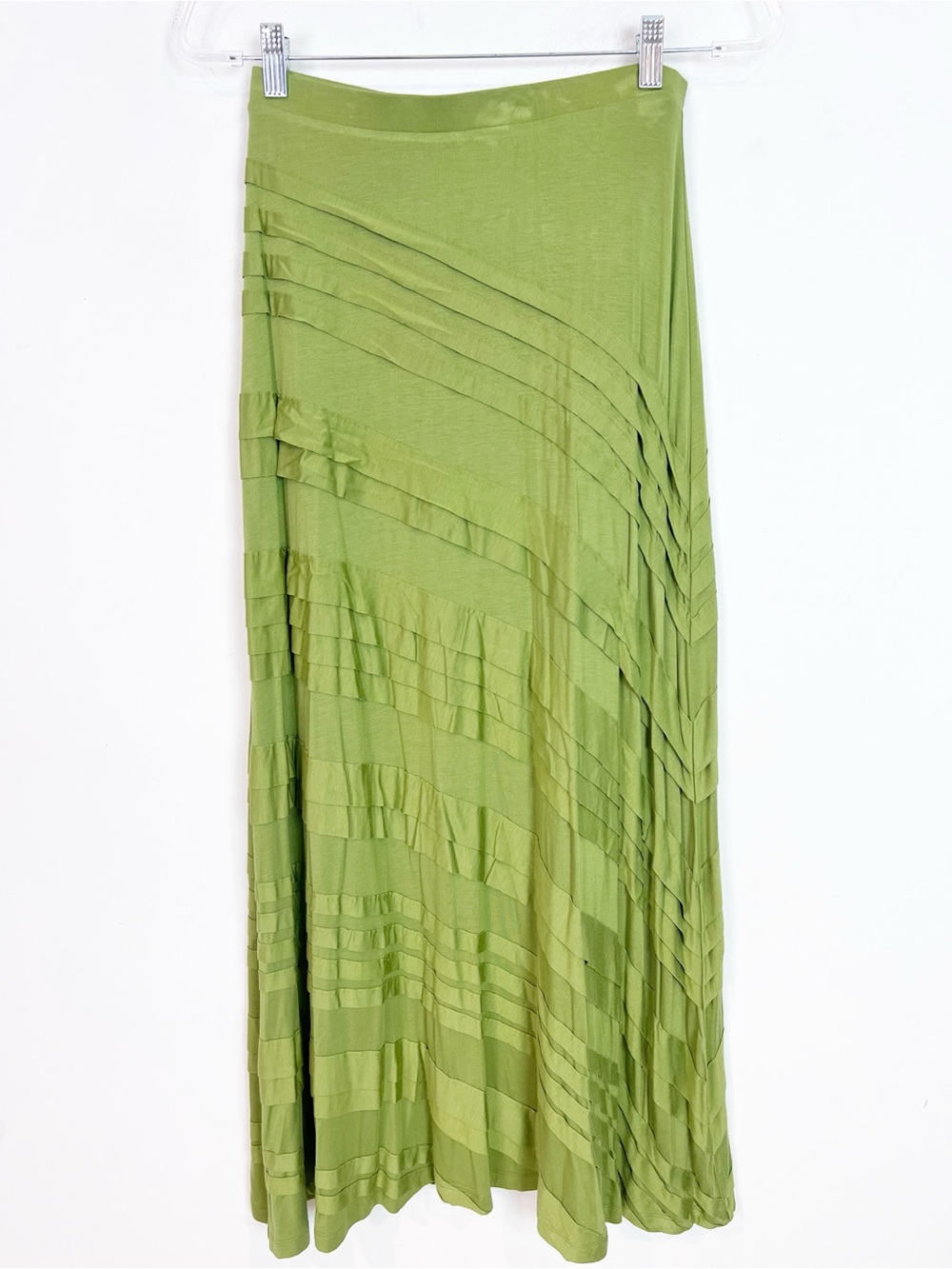 SOFT SURROUNDINGS GREEN ROSEMARY MAXI SKIRT ELASTIC WAIST NWT WOMENS XS